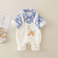 Fake Two-piece Suspender Jumpsuit Newborn