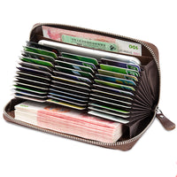 Clutch Bag Bank Card Holder Leather Anti-degaussing Anti-theft Brush
