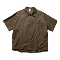 Japanese Style Hidden Zipper Design Pocket Short Sleeve Shirt