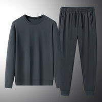 Tencel Roman Sports Leisure Men's Spring And Autumn Sweatshirt And Sweatpants Two-piece Suit