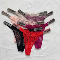 Rhinestone Lace Underwear Women's T-back