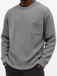 Men's Plus-Size Casual Crew-Neck Long-Sleeve Sweatshirt Top