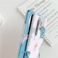 Flower frosted leaf phone case