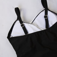 Black and white one-piece swimsuit