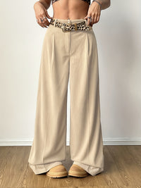 Women's High-waisted Vertical-striped Wide-leg Pants