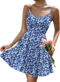 Strappy Floral Casual Pocket Holiday Dress