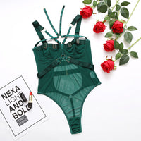 Multi-Color Mesh Breathable Three-point Lace-up Sexy Jumpsuit For Women
