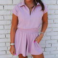 Womens Summer New Lapel Short-Sleeve Jumpsuit