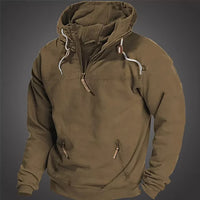 Hooded Solid Color Men's Casual Sweatshirt Thickened Coat