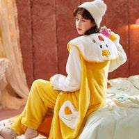 Sweet Fall Pajamas Flannel Nightgown Women