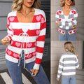 Love Sweater Lace Cardigan Color Matching Knitted Coat