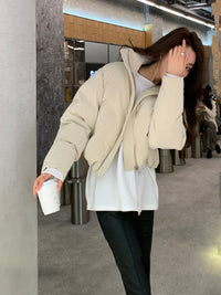 90 White Duck Down Short Down Thick Cotton Coat Small Stand Collar Bread Coat
