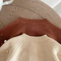 Knitted Cardigan Sweater Solid Color Simple Wool Top
