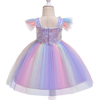 Earrings with ears, beads, ruffled sleeves, rainbow skirt