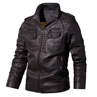Men's winter casual fleece motorcycle jacket