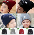 Korean version of children's knitted headgear boys and girls cartoon embroidery palm wool hat baby autumn and winter warm knit hat