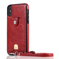 Card protective sleeve lanyard leather case