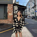 Women's French-style High-grade Heavy-duty Three-dimensional Crocheted Knitted Cardigan
