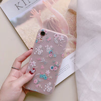 Literary embossed flower phone case shell