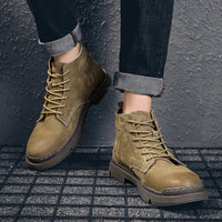 Plush Martin Boots Men's Trend Retro All-Match Tooling Boots