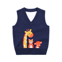 Children's knitted vest sweater boy vest warm deer cartoon pattern