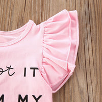 Girls short-sleeved leopard print pants three-piece suit