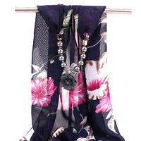 Pearl chiffon jewelry necklace scarf