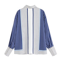 Patchwork Stripes Shirt Casual Pants