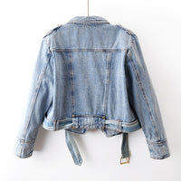 Women's Short Loose Top Motorcycle Jacket