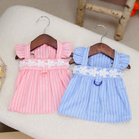 Pet Puppy Vertical Stripe Clothes Princess Dress