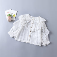 Children's Clothing In a Shirt And Denim Skirt