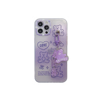 Cute Purple Transparent Bear Suitable Mobile Phone Case