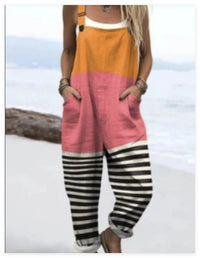 Women's Vintage Print Jumpsuit Loose Sleeveless Design Sexy
