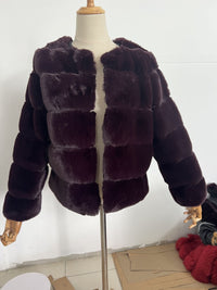 Women's Coat Fox Horizontal Stitching Artificial Fur