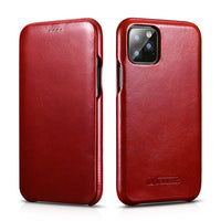 Cowhide retro curved screen phone case