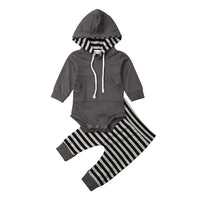 Children's Cotton Sweater Top Striped Pants Suit
