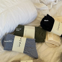 Wool Socks Hemp Pattern Bunching Socks Women