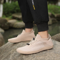 Outdoor Large Size Mid-calf Flying Woven Five-finger Wide Head Breathable Non-slip Men's Casual Pumps