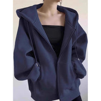 Maillard Vintage Zipper Hooded Sweater For Women Spring And Autumn