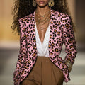 Women's Leopard Suit Jacket Long Sleeve
