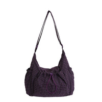 Designer-style Plaid Drawstring Bag With Hanging Buckle Cheerful Vibe Can Be Worn As A Shoulder Bag Or Crossbody Bag