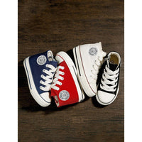 New boys and girls high-top canvas shoes