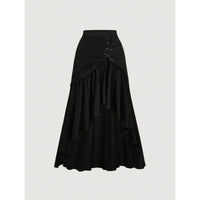 Asymmetrical Hem Wrap Skirt With A Tie-front Closure
