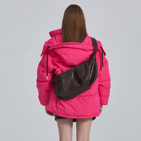 Large-capacity Retro French-style Instagrammable Niche Crossbody Bag A Croissant-shaped Pleated Bag