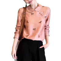 Women's Retro Printed Long-Sleeve Top