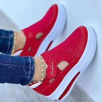 Women's Light Color Blocking Velcro Thick Bottom Breathable Large Casual Shoes