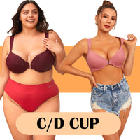 Adjustable Plus-size Womens Front-closure Bra