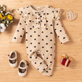 Infant Cotton Pit Strip Print Love Long Climbing Jumpsuit