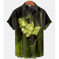 Men's Short-sleeved Shirt Four-sided Stretch 3D Digital