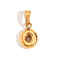 Minimalist Temperament Stainless Steel Plated 18K Gold Mini Bubble Letter Pendant